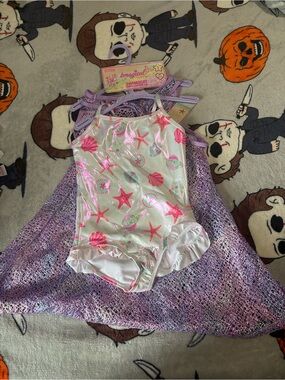 Magic One Piece Bathing Suit with Iridescent Cover up